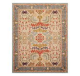 Runner Beige Blue Brown Color Hand Tufted All-Over 100% Wool Arts & Crafts/Mission Oriental Rug